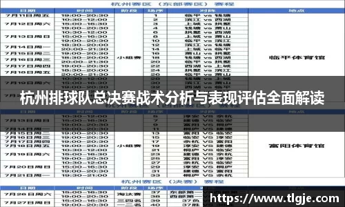杭州排球队总决赛战术分析与表现评估全面解读